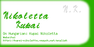 nikoletta kupai business card